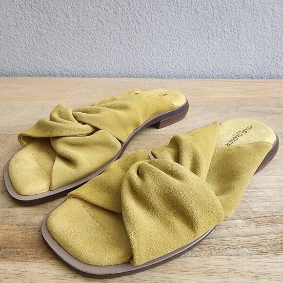 Kelsi Dagger Brooklyn Shoes Womens Size 6.5 Suede Knot Slide Sandals Comfort - Picture 6 of 11